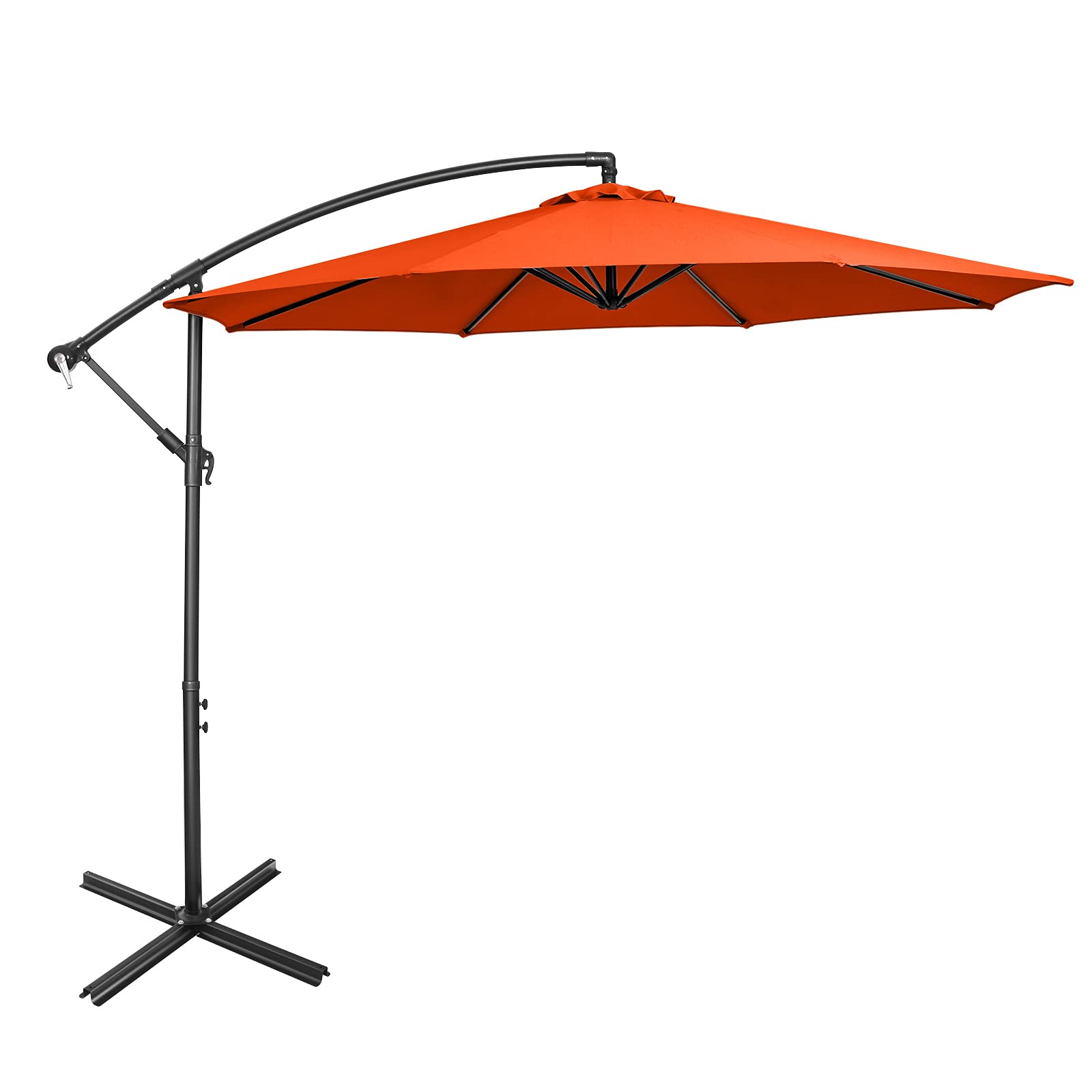 Tangkula 10 ft Patio Offset Umbrella with 8 Ribs, Outdoor Cantilever Umbrella, Orange Tangkula 10 ft Patio Offset Umbrella with 8 Ribs, Outdoor Cantilever Umbrella, Orange