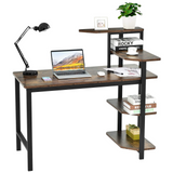 Tangkula Industrial Computer Desk with 4-Tier Storage Shelves