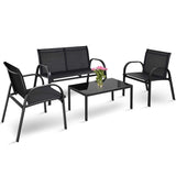 4 Piece Patio Furniture Outdoor Sofa Garden Lawn Sectional Conversation Set Outdoor Garden