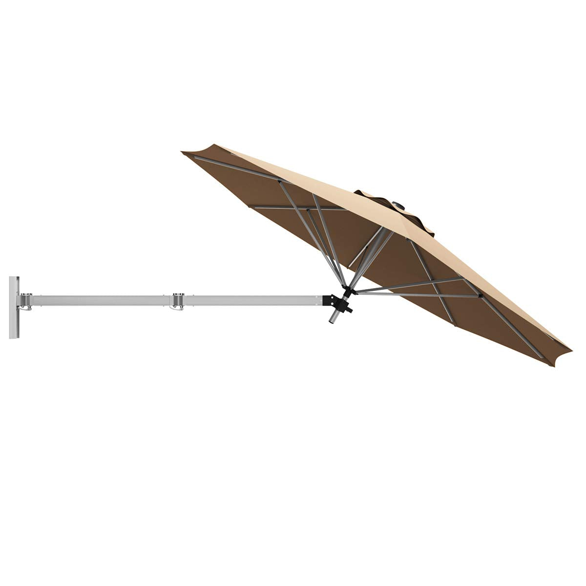 Tangkula 8 FT Wall Mounted Patio Umbrella, Outdoor Wall Umbrella with – tangkula