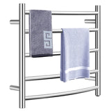 Towel Warmer, Wall Mounted Curved Towel Drying Rack, Electric Heated 5 Bars Towel Warmer Rack