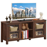 Tangkula Farmhouse TV Stand, Living Room Console Storage Cabinet for TVs up to 65" Flat Screen