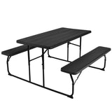 Tangkula Folding Picnic Table with 2 Benches
