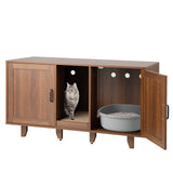 Tangkula Double Cat Litter Box Enclosure for 2 Cats