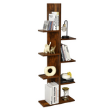 Tangkula 8 Shelf Bookshelf, Wood Bookcase with 8 Book Shelf, Tree Bookshelf Room Dividers