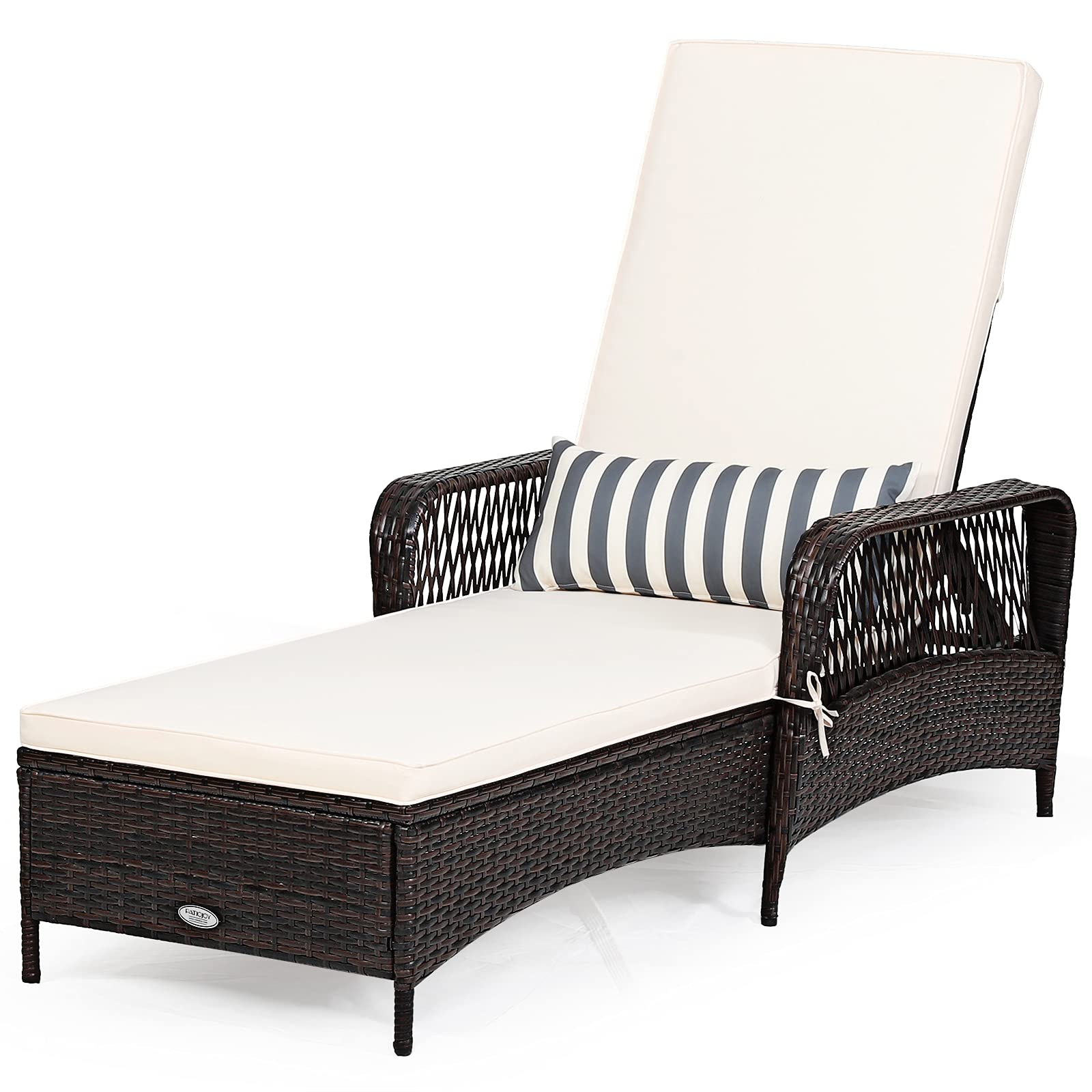 Patio Wicker Chaise Lounge Chair - Tangkula