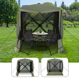 6.7 x 6.7 Ft Pop Up Gazebo with Netting - Tangkula