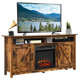 Industrial Fireplace TV Stand for TVs Up to 65 Inches, Entertainment Center w/18 1400W Electric Fireplace