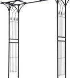 6.8 Ft Garden Arbor, Metal Arch with Trellis for Climbing Plant, Vines, Flowers