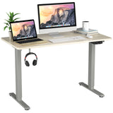 Electric Dual Motor Standing Desk, 48 x 24/48 x 30 Inch Height Adjustable Sit Stand Computer Workstation