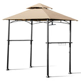 Tangkula 8"x 5" Grill Gazebo, Outdoor Patio Barbecue Gazebo Shelter with LED Lights