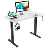 Manual Height Adjustable Standing Desk, 48" x 24" Crank Sit to Stand Desk