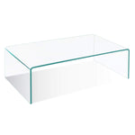 Tempered Glass Coffee Table - Tangkula