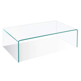 Tempered Glass Coffee Table - Tangkula