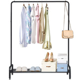 Tangkula Metal Garment Rack, Heavy Duty Clothes Stand Rack with Top Rod