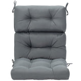 Patio High Back Chair Cushion, Tufted Chair Seat Pads with Non-Slip String Ties