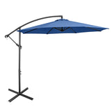Tangkula 10 FT Patio Offset Umbrella with 8 Ribs, Outdoor Cantilever Umbrella with Cross Base and Crank