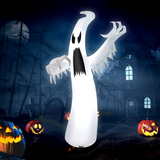 Tangkula 12 FT Halloween Inflatable Ghost, Quick Blow up Halloween Decoration, Giant Inflatable Specter with Bright LED Lights