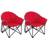 Tangkula Oversized Camping Chair, Outdoor Padded Folding Chair with Cup Holder