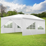 Tangkula Outdoor 10'x20' Canopy Tent, Heavy Duty Wedding Party Tent with 4 Removable Sidewalls & 2 Zippered Doorways
