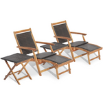 Patio Lounge Chair and Side Table Set - Tangkula