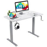 Manual Height Adjustable Standing Desk, 48" x 24" Crank Sit to Stand Desk