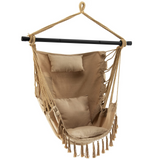 Tangkula Hammock Chair, Hanging Rope Swing with Head Pillow