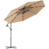 10FT Outdoor Patio Umbrella Solar LED Lighted Sun Shade Market Umbrella