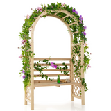 Tangkula 81.5 Inch Wooden Arch with 2 Person Bench