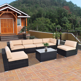 Tangkula 7 PCS Outdoor Patio Sofa Set