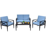 Tangkula Outdoor Aluminum Patio Conversation Set, Patio Sofa Set 1 Loveseat, 2 Single Sofas, 1 Coffee Table