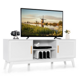 Tangkula Rattan TV Stand for TVs up to 65 Inches, Media TV Console Table