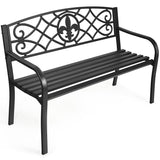 Tangkula Outdoor Steel Garden Bench Park Bench