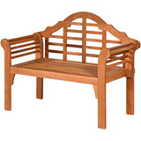 Tangkula Outdoor Eucalyptus Wood Folding Bench for Garden, Patio, Porch, Poolside, Balcony, Teak (Natural)