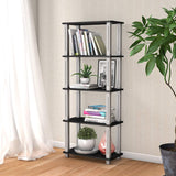 Tangkula 57" Storage Shelves, Space-Saving 5-Tier Storage Rack Organizer(Walnut & Black)