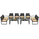 4-Piece Patio Rattan Furniture Set, Outdoor Conversation Set
