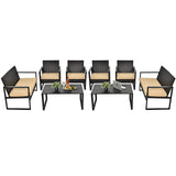 4-Piece Patio Rattan Furniture Set, Outdoor Conversation Set