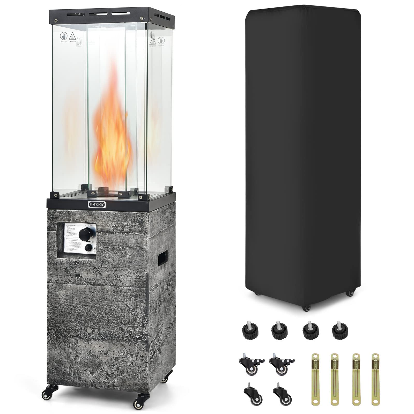 41,000 BTU Propane Patio Heater with Waterproof Cover - Tangkula