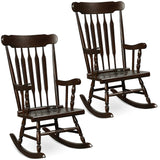 Patio Rocking Chair Solid Wood - Tangkula