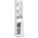 Tangkula Tall Bathroom Cabinet, Slim Storage Cabinet with 3 Tier Shelf, 13.5 x 12 x 64.5 Inches