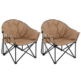 Tangkula Oversized Camping Chair, Outdoor Padded Folding Chair with Cup Holder
