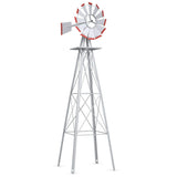 Tangkula 8FT Windmill Yard Garden Metal Ornamental