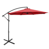 Tangkula 10 FT Patio Offset Umbrella with 8 Ribs, Outdoor Cantilever Umbrella with Cross Base and Crank