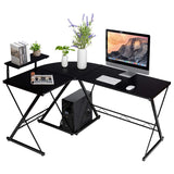 Tangkula L-Shaped Computer Desk, 58 Inches Corner Computer Desk with Movable Shelf & CPU Stand