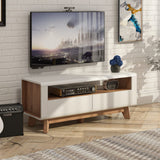 Tangkula Modern TV Stand with Drawers, Wood Entertainment Center for TVs up to 50 Inch