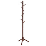 Tangkula Coat Rack Freestanding, Rubber Wood Coat Stand with 8 Hooks