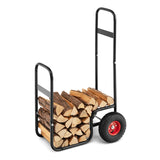 Tangkula Firewood Log Cart, Wood Rack Storage Mover with Rolling Wheels & Ergonomic Handle