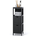 Multifunctional Storage Cabinet, Black - Tangkula