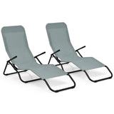 Tangkula Outdoor Chaise Lounge Chair Set of 2,Zero Gravity Folding Stackable