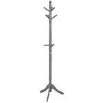  Wood Coat Rack, Grey - Tangkula